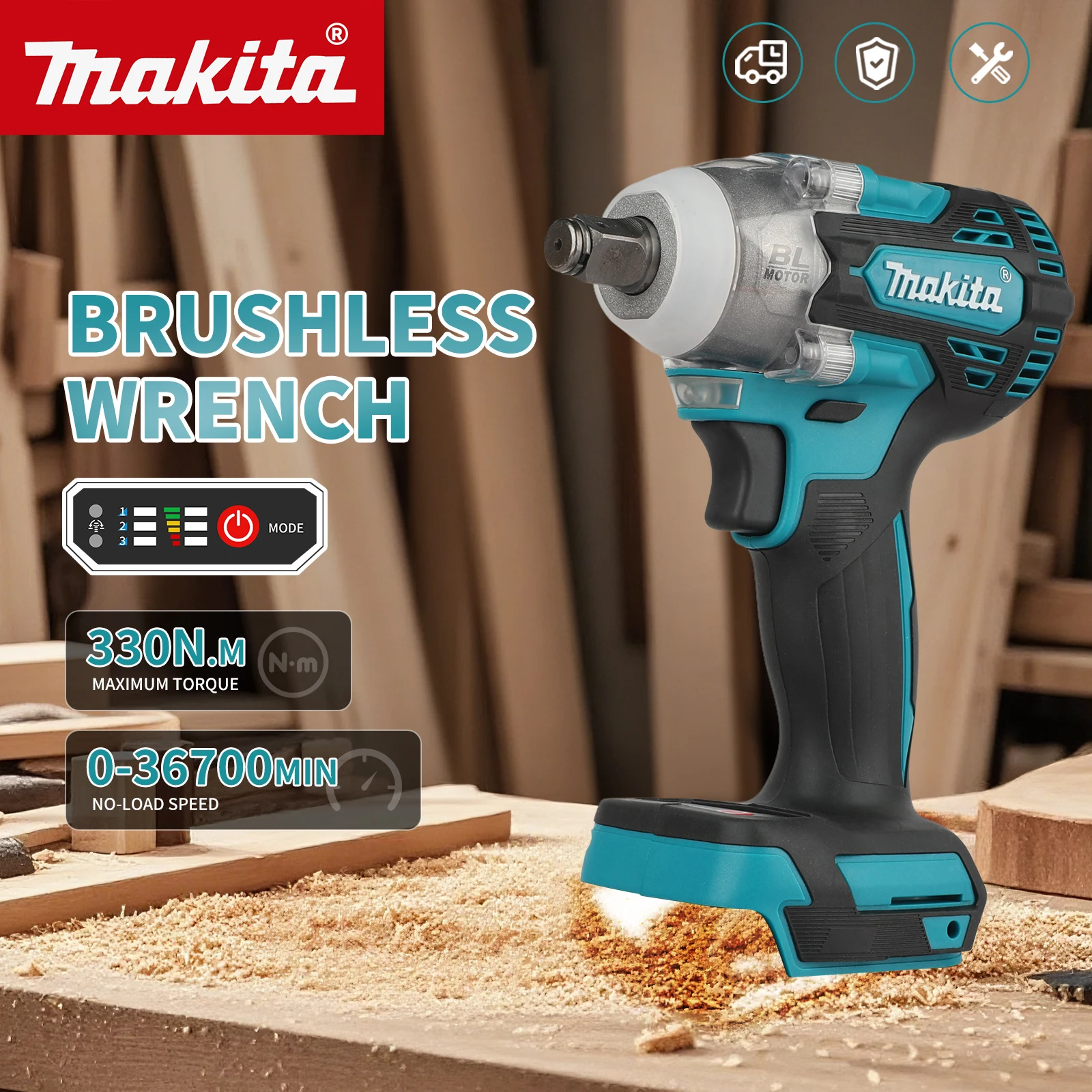Makita Drill Dtw300 - Kunci Pas Elektrik Nirkabel Makita DTW300,